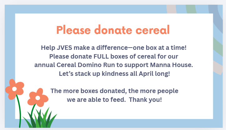 Cereal Box Donations for Manna House