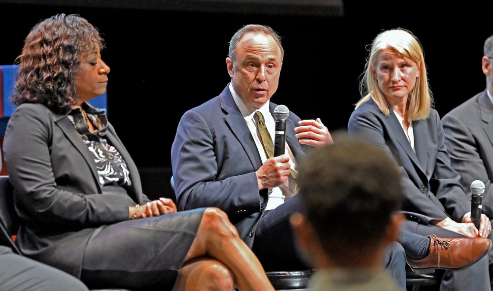 Supreme Court of Maryland justice responding to a question in a question and answer session