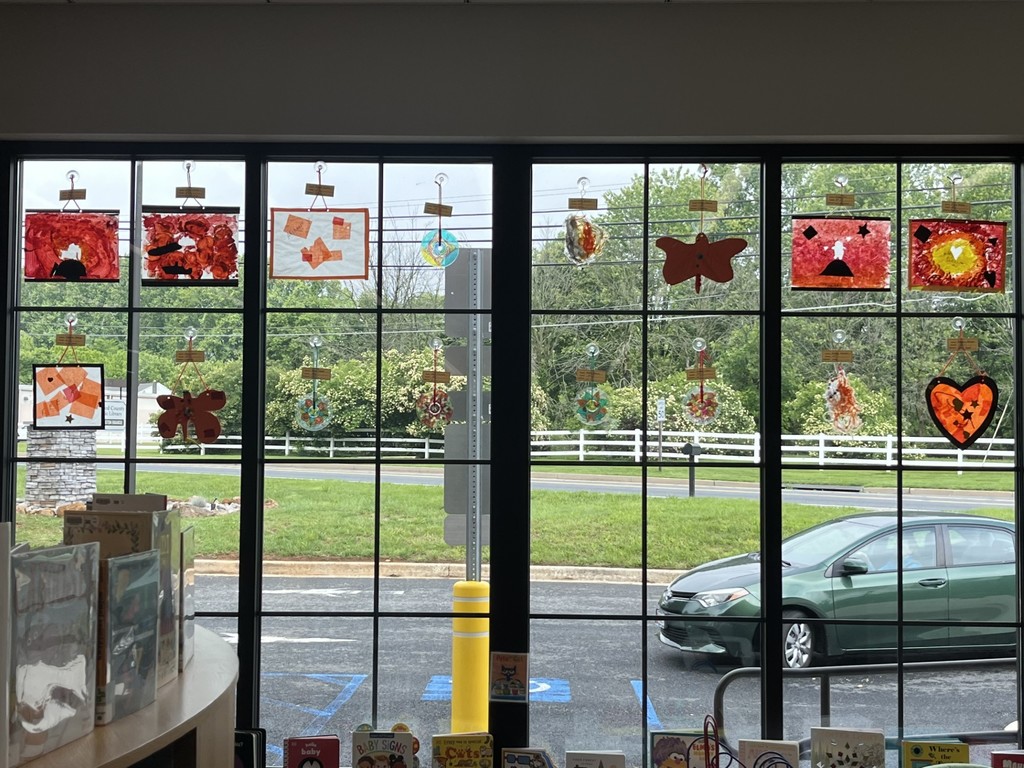 Darlington Elementary School artwork on display at the Darlington Library