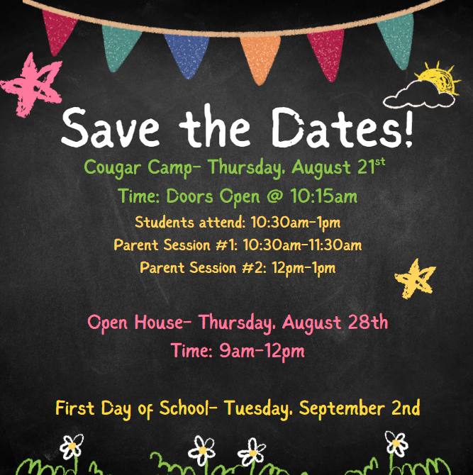 Save the Date for Cougar Camp and Student Open House