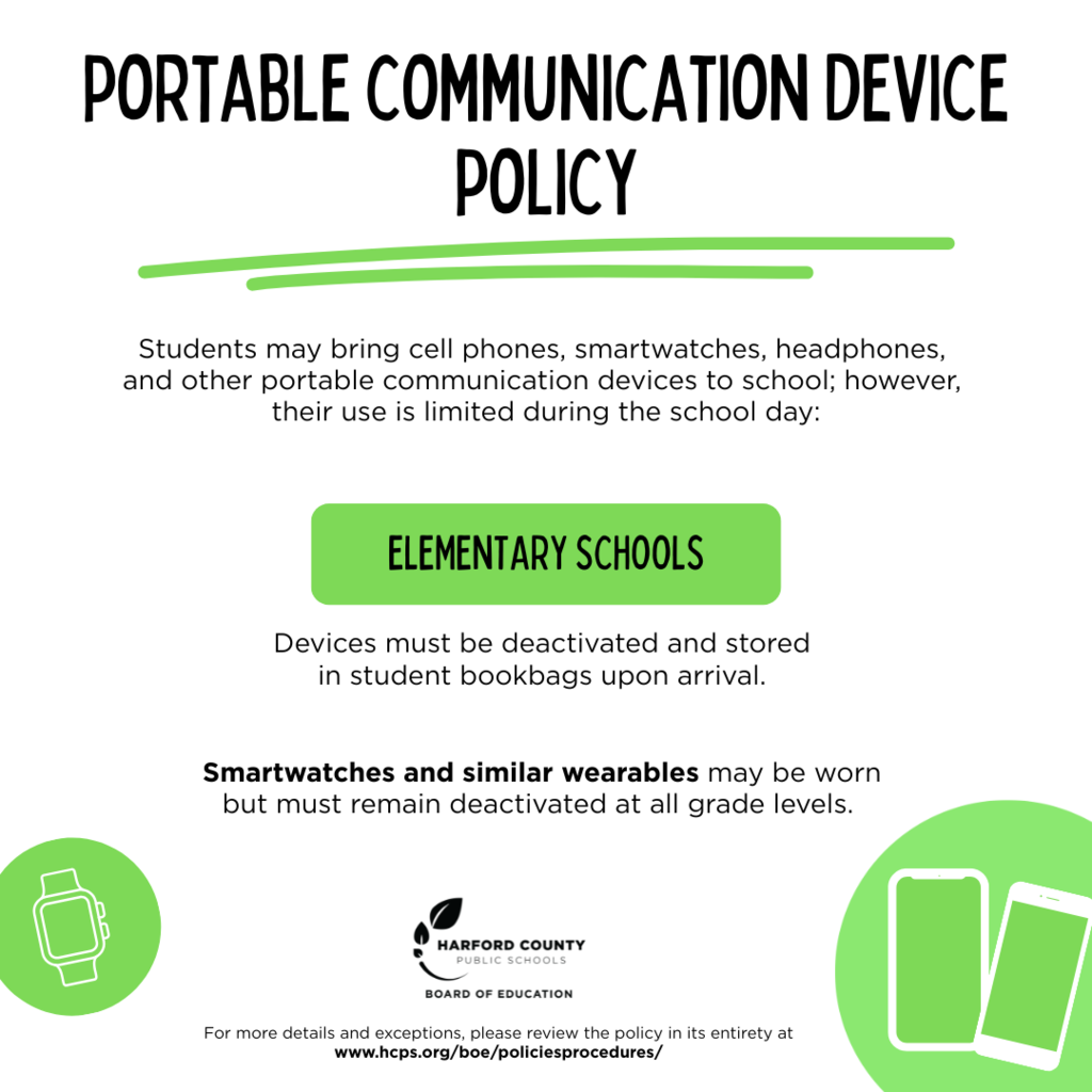 Harford County Public School's Portable Communication Device Policy