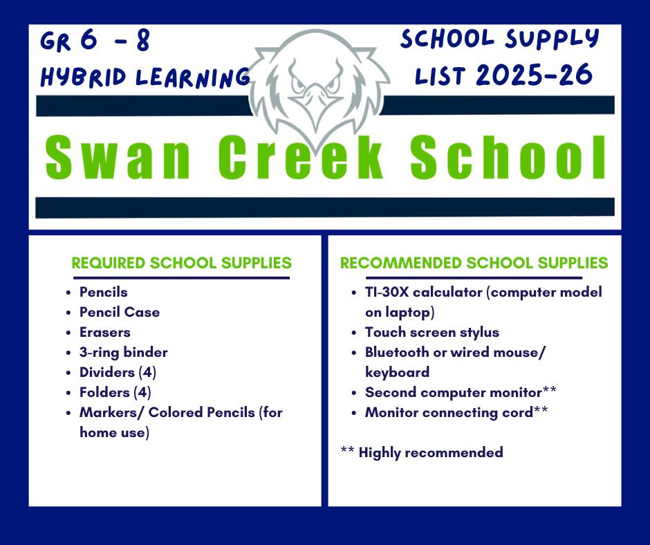 Hybrid Middle School Supplies
