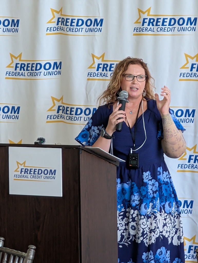 Ms. Recor giving acceptance speech