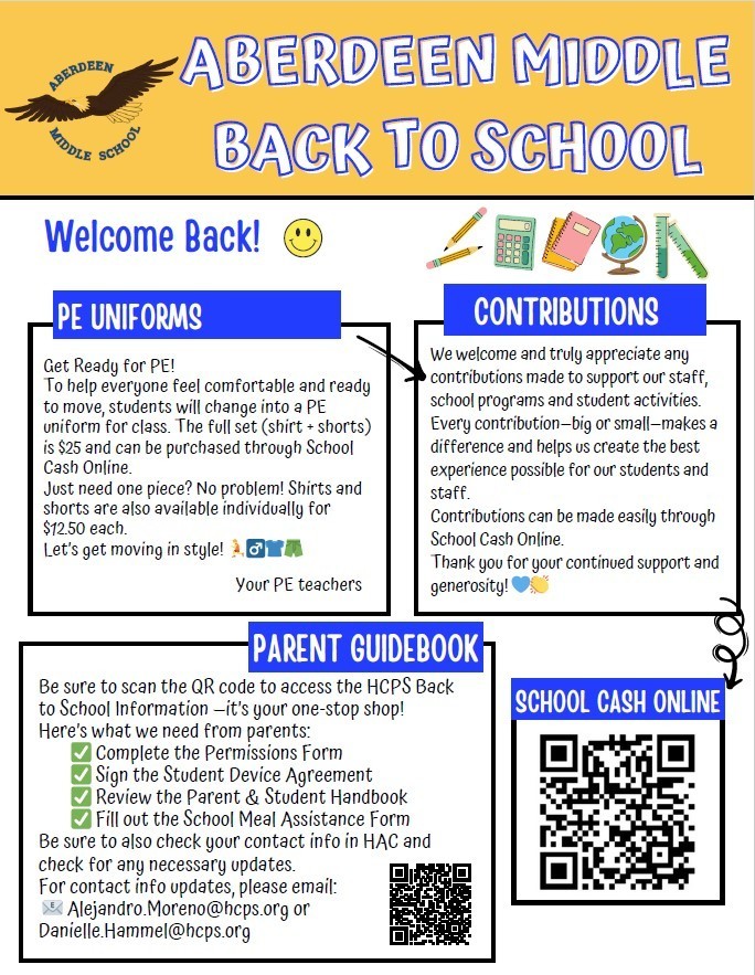 Back to School Information! Time to purchase a gym uniform!