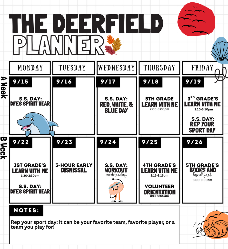 Event Calendar 9/15-9/26