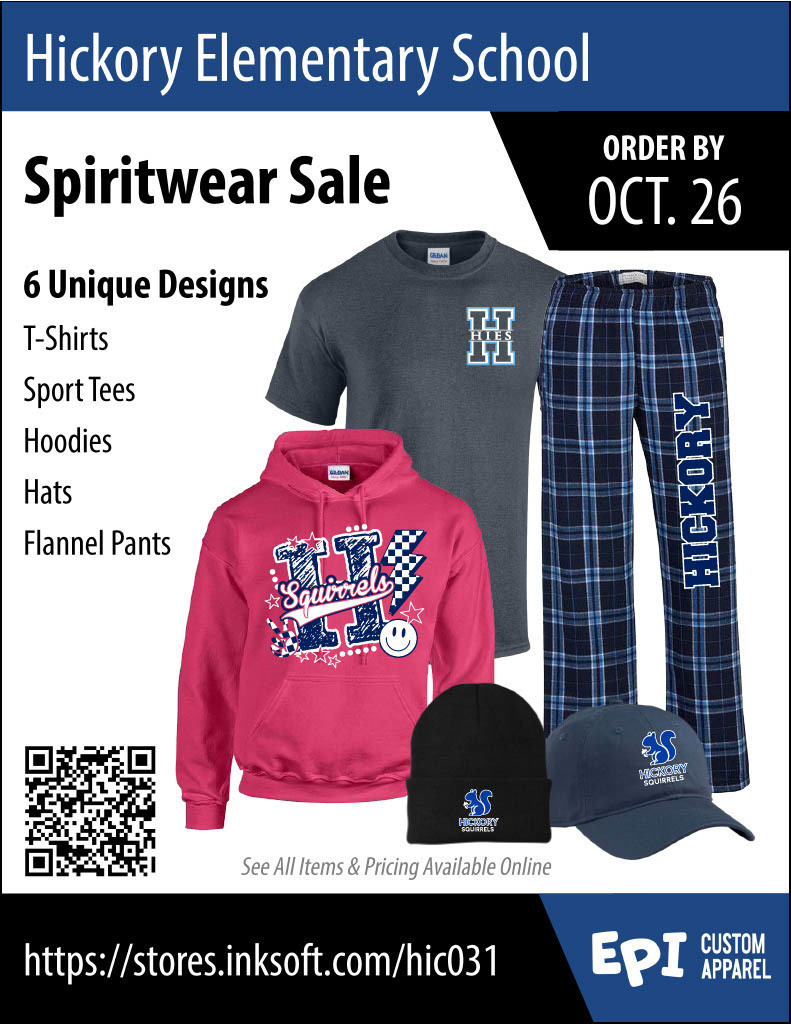 Hickory Spirit Wear is on sale NOW!