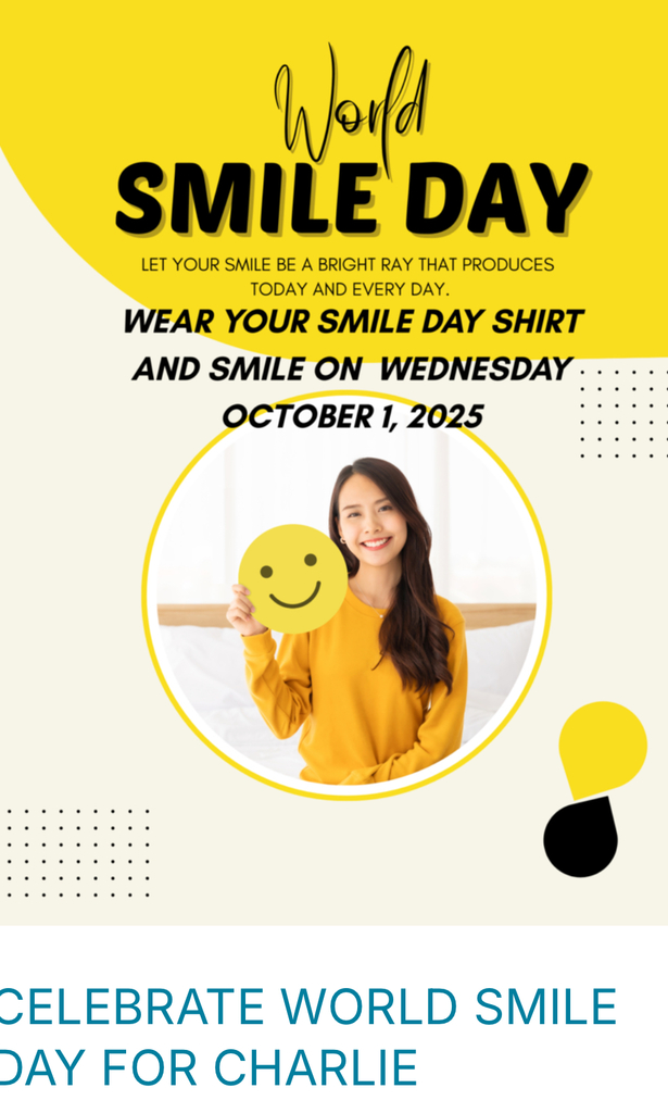 World Smile Day Wednesday 10/1 Reminder