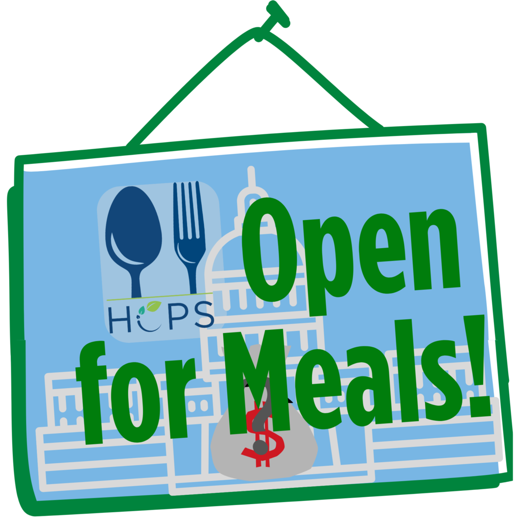 HCPS Open for meals graphic