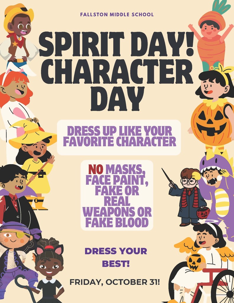 Character Day October 31st.