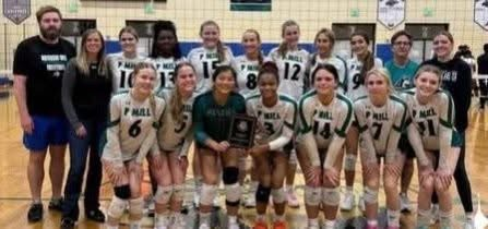 Volleyball girls team celebrating 