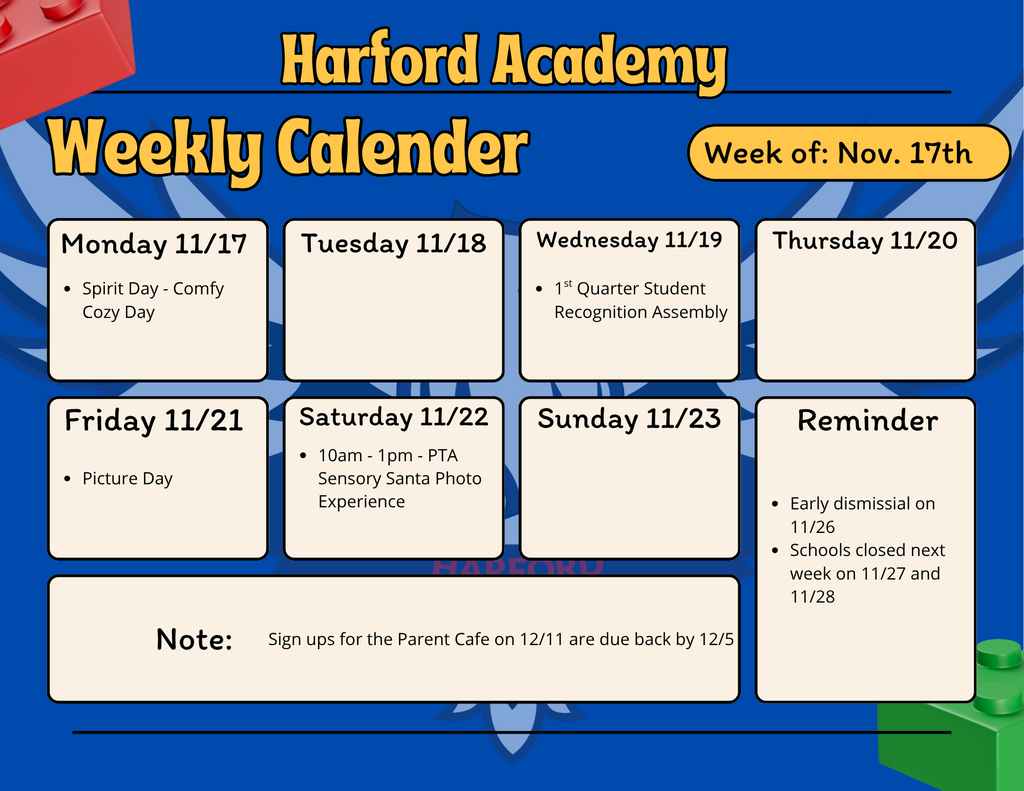 Week of 11-17 calendar