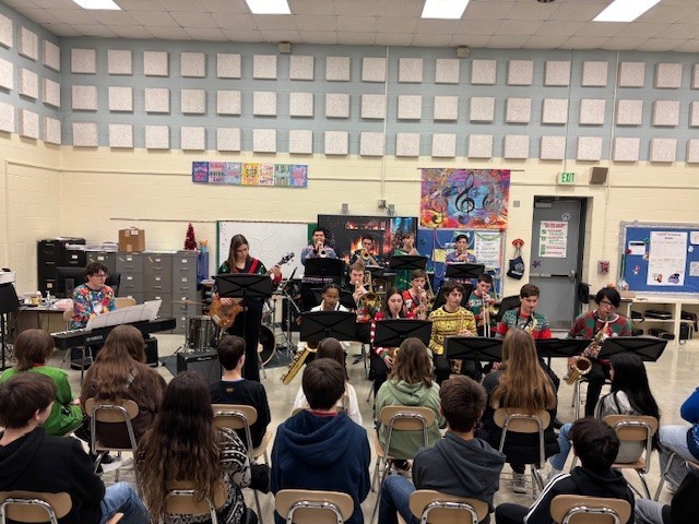BAHS Jazz Band Performs for BAMS 6th Grade Band Students