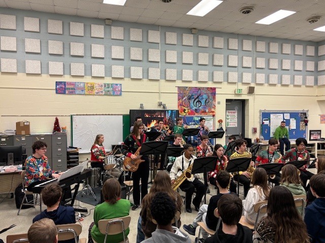 BAHS Jazz Band Performs for BAMS 6th Grade Band Students