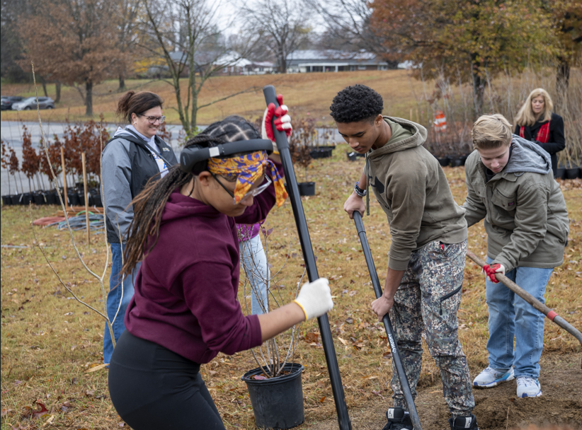 This tree planting was made possible through funding from Chesapeake Bay Trust and DNR’s 5 Million Trees for Maryland Program under an Urban Trees Grant.