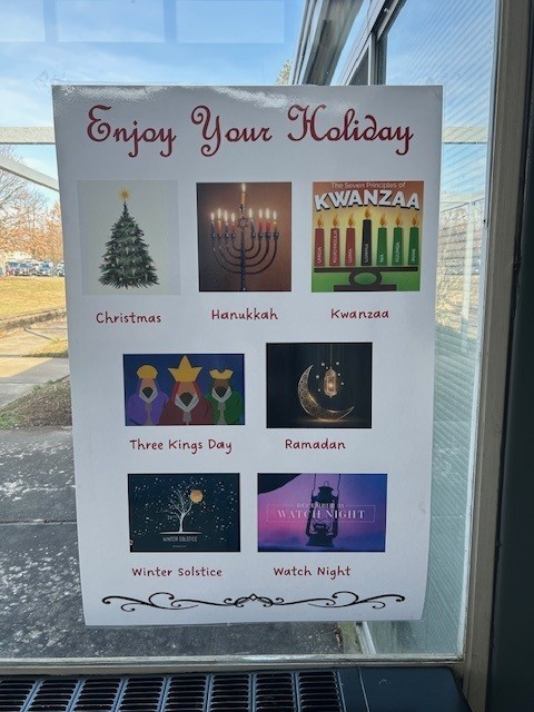 BAMS Celebrations of Belonging front lobby displays