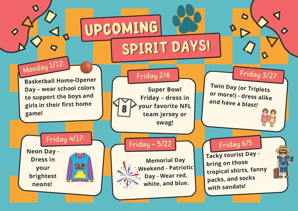 Upcoming Spirit Days 
