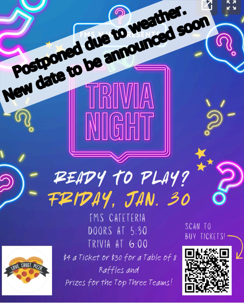 Trivia night postponed -Date to be determined 