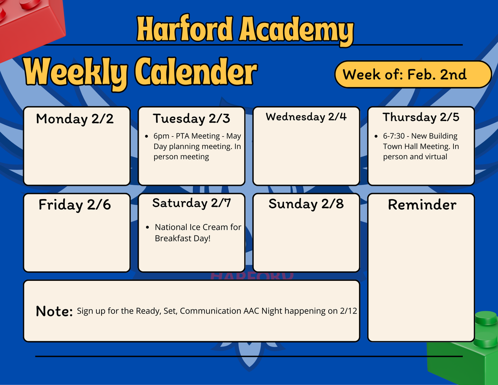 calendar of events week of 2/2