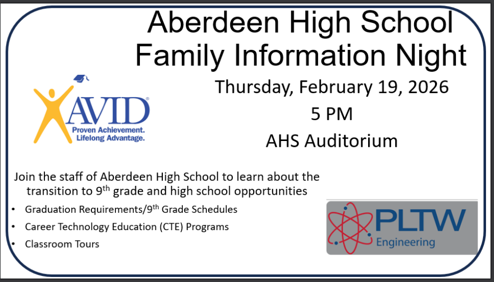 Learn more about: ✅ Graduation requirements & 9th grade schedules ✅ Academic expectations and supports ✅ Career Technology Education (CTE) programs ✅ AVID and PLTW Engineering opportunities ✅ Classroom tours and Q&A with staff  This is a great opportunity to get your questions answered and feel confident about the move to high school. We hope to see you there!