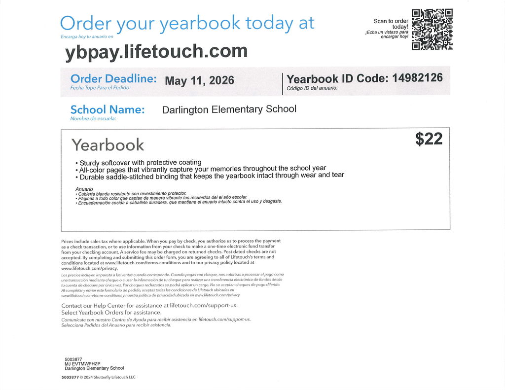 Yearbook Order Information