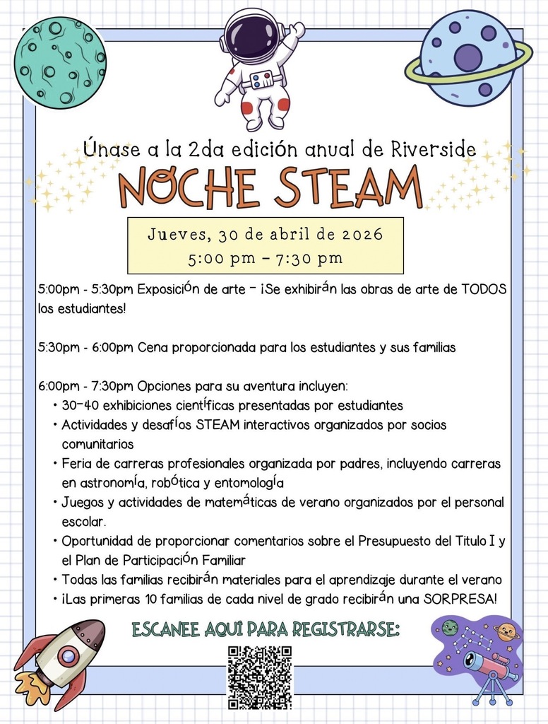 STEAM Night Flyer in Spanish