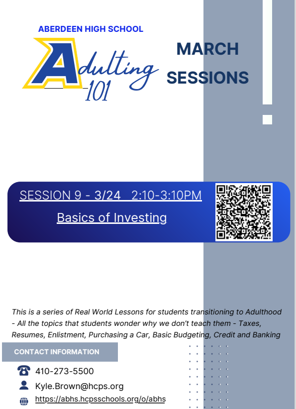 Adulting 101 Educational Series - Session 9 Investing
