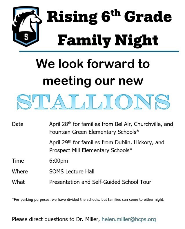 Image of 6th grade night flyer