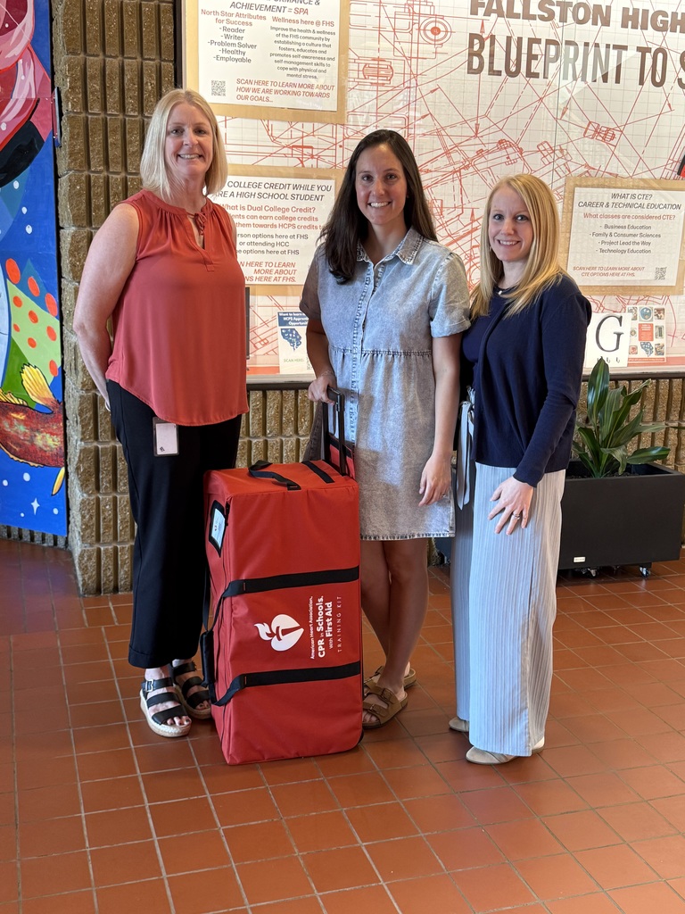 Mrs. Chatterton with Mrs. Basler with the new CPR training Kit.