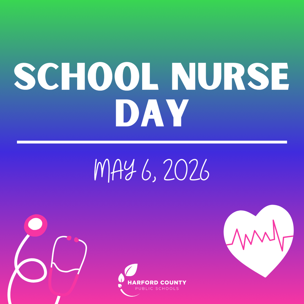 Colorful graphic that says School Nurse Day