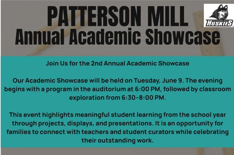 Join Us for the 2nd Annual Academic Showcase  Our Academic Showcase will be held on Tuesday, June 9. The evening begins with a program in the auditorium at 6:00 PM, followed by classroom exploration from 6:30–8:00 PM.  This event highlights meaningful student learning from the school year through projects, displays, and presentations. It is an opportunity for families to connect with teachers and student curators while celebrating their outstanding work.
