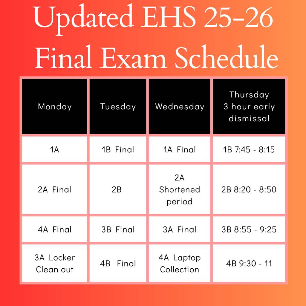 Updated Exa m Schedule