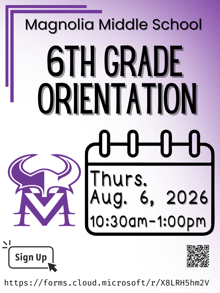 6th Grade Orientation on Thurs Aug 6, 2026 at 10:30am. Register at:https://forms.cloud.microsoft/r/X8LRH5hm2V