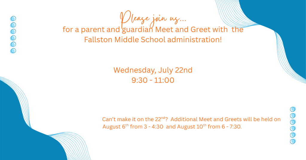 An invitation to meet the admin team on July 22nd