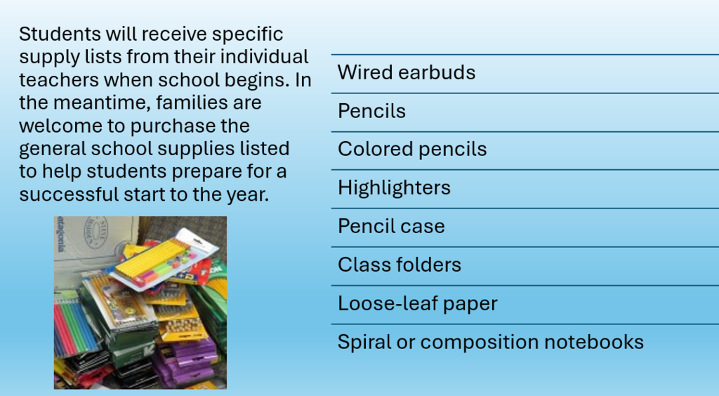 Supply list