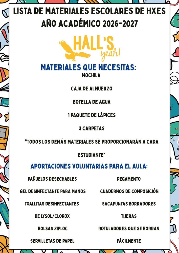 call school for school supplies list