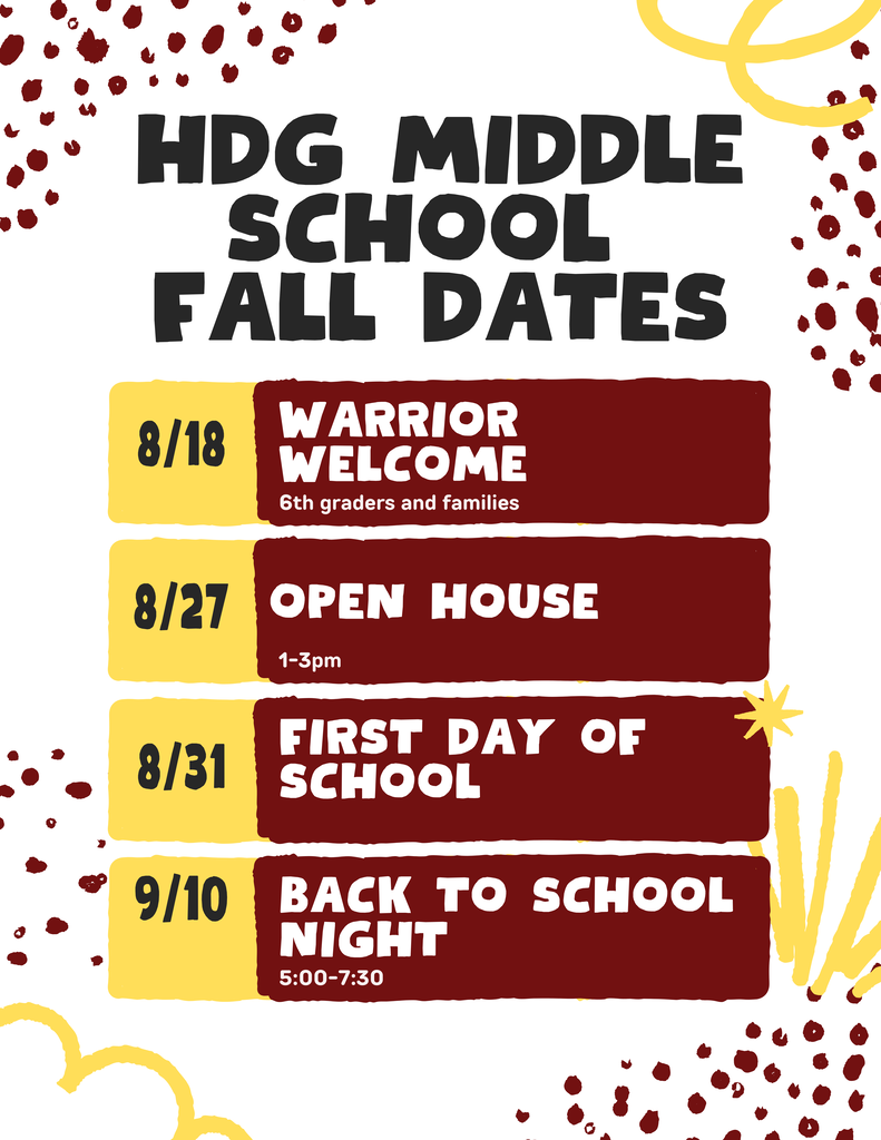 Dates to know