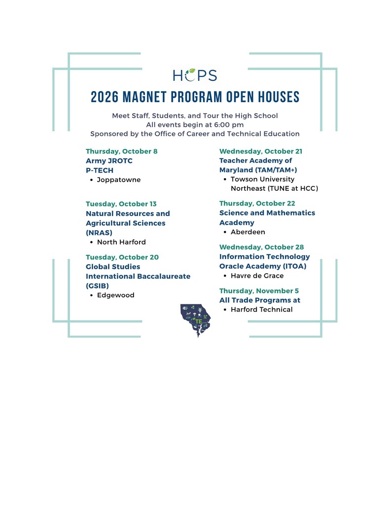 Magnet School Event Dates for Open House dates