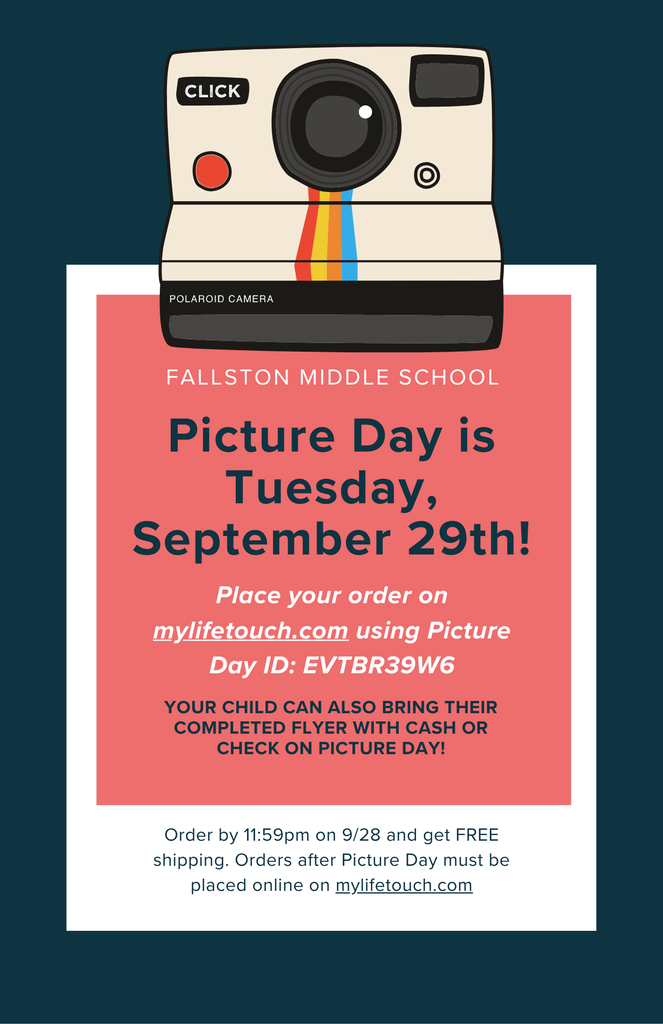 Picture Day September 29th - order by 9/28 -payment details listed on flyer
