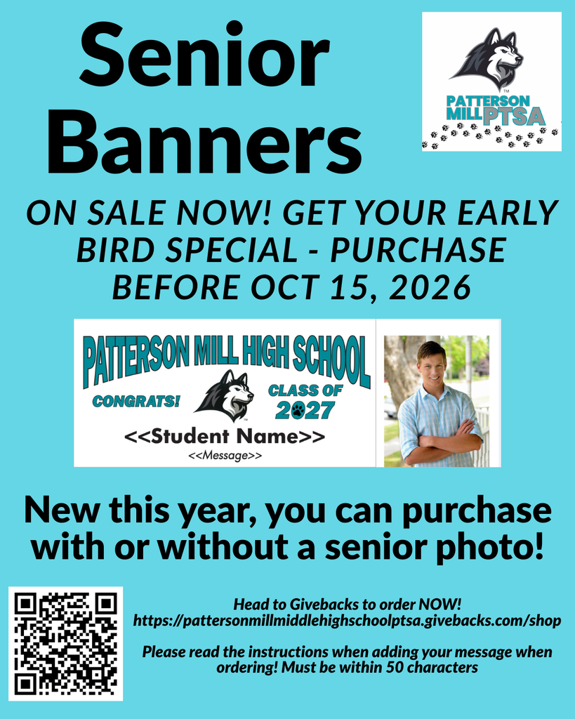 Senior banners on sale now. Purchase before October 15
