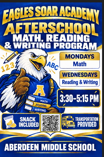 The flyer is majority blue with an eagle on it.