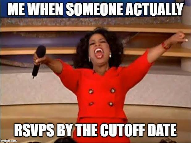 RSVP on time
