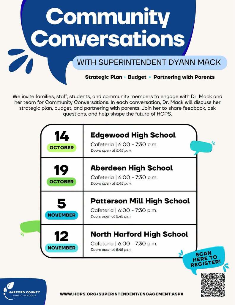 Community Conversation date on 11/5 at PMHS