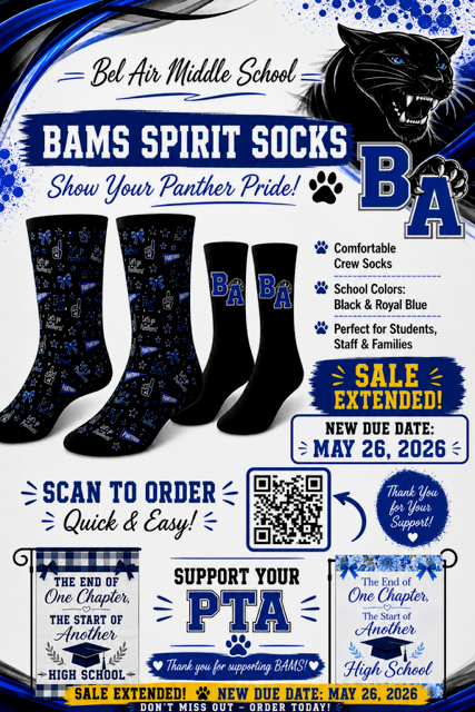 BAMS Spirit Socks Sale Flyer Image