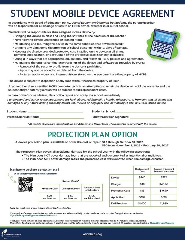 HCPS Student Mobile Device Agreement 2026-2027 Image