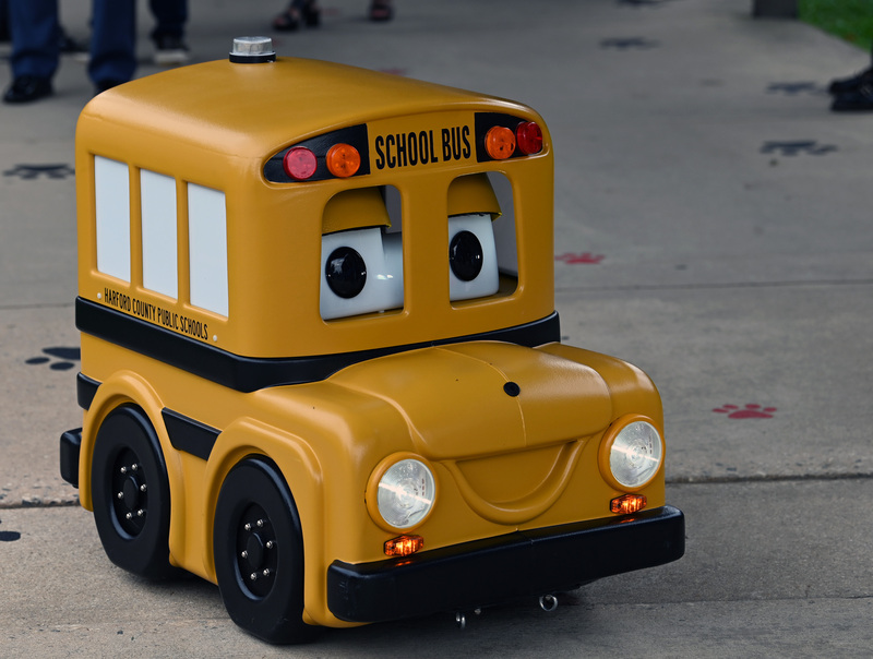 Buster the bus, a small yellow robotic bus