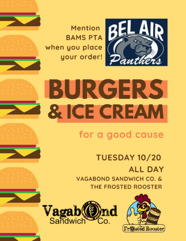 BAMS PTA Spirit Dine Fundraiser Flyer Image