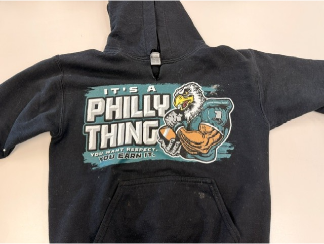 Black sweatshirt with philly logo