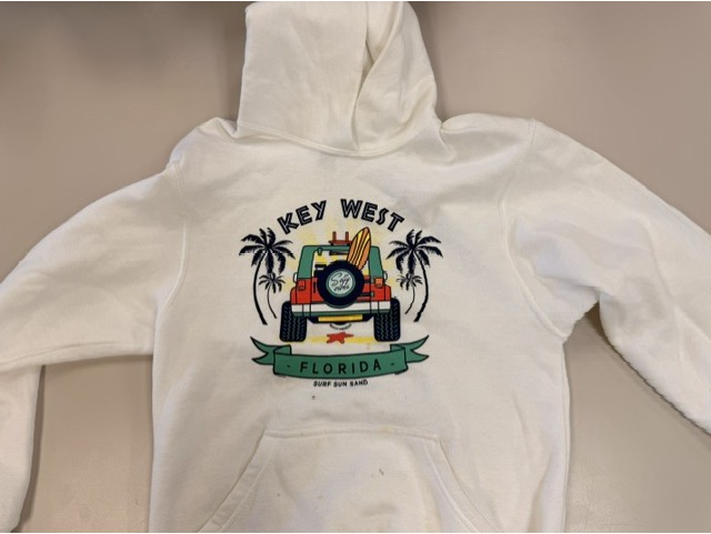 White key west sweatshirt