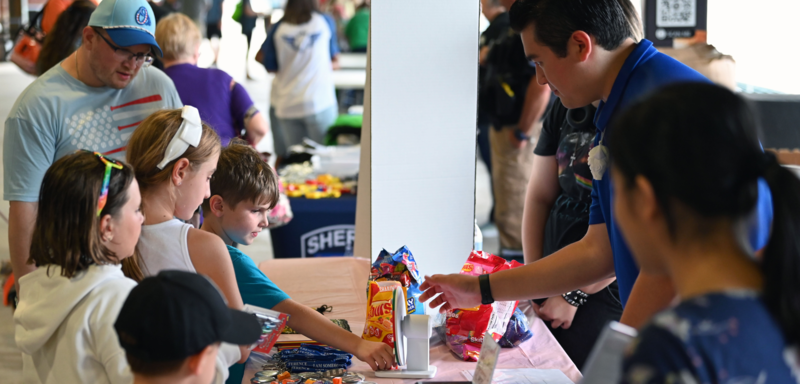 HCPS high school students interact with elementary school students