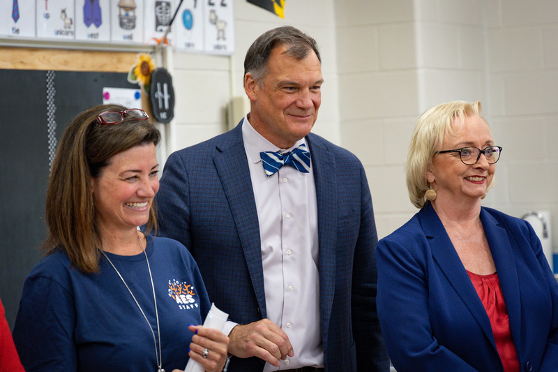 Dr. Gerringer, Dr. Bulson and Dr. Wright smile at students